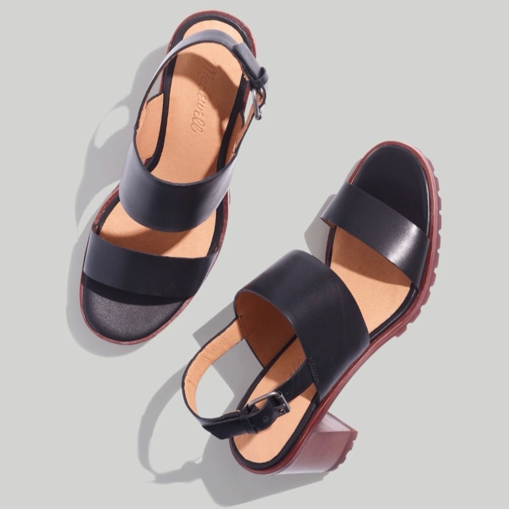 Madewell Kiera lug sole sandal in black. Size 7.5. Excellent condition.